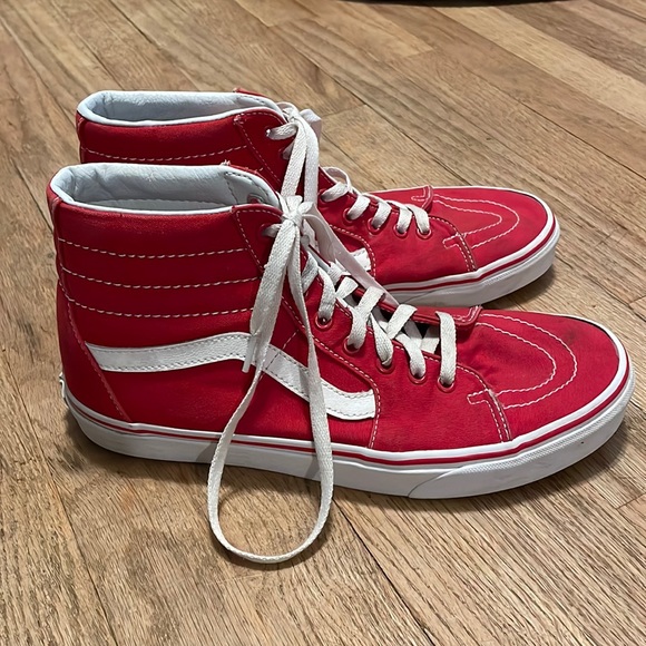 Vans Other - RED VANS High top Mens size 10.0 skateboard shoes
